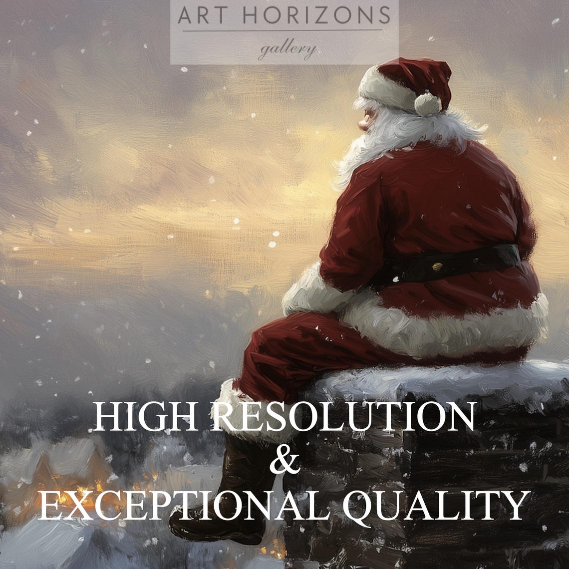 Santa Christmas Vintage Frame Tv Art Santa Sitting Art For Tv Farmhouse Roof Painting Christmas Decor Tv18 - Image 3