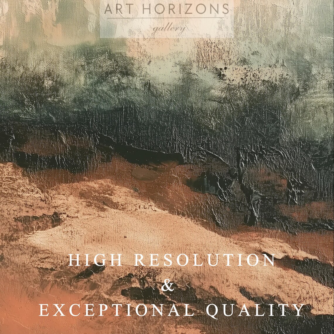 Abstract Landscape Oil Painting, Vintage Countryside Art - Image 3