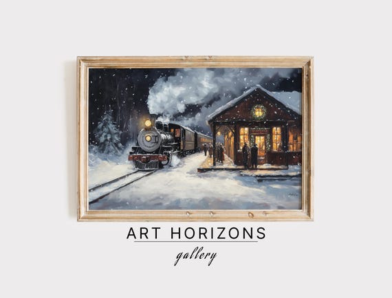Train Station Wall Art Print Vintage Decor Railway Home Decoration Train Lover Gift Nostalgic Poster Art Ready To Frame Print A113