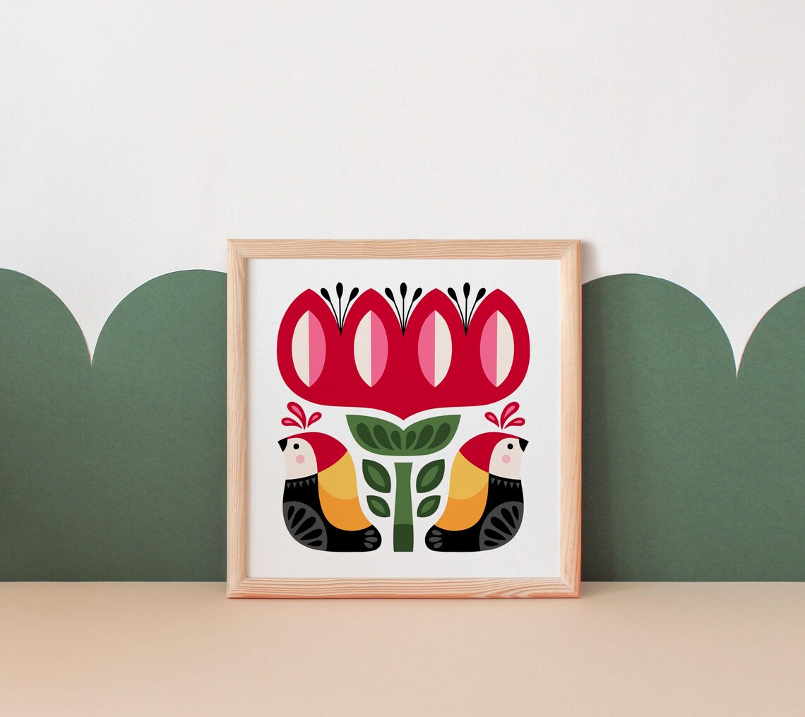 Modern Folk Art Art Print, Home Wall Decor - Image 3