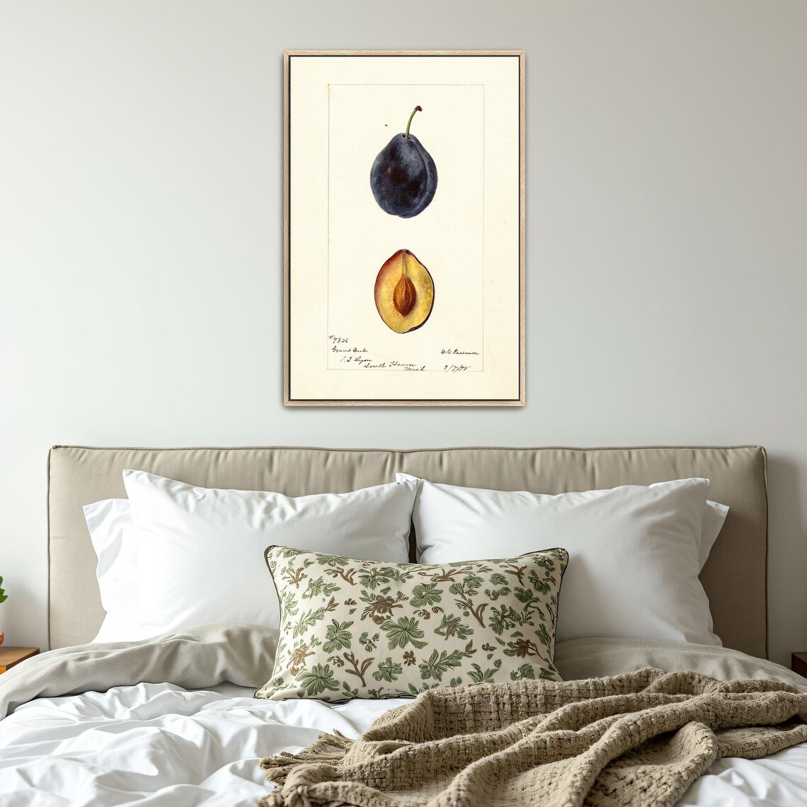 Plum Watercolor Painting, Botanical Kitchen Art - Image 4