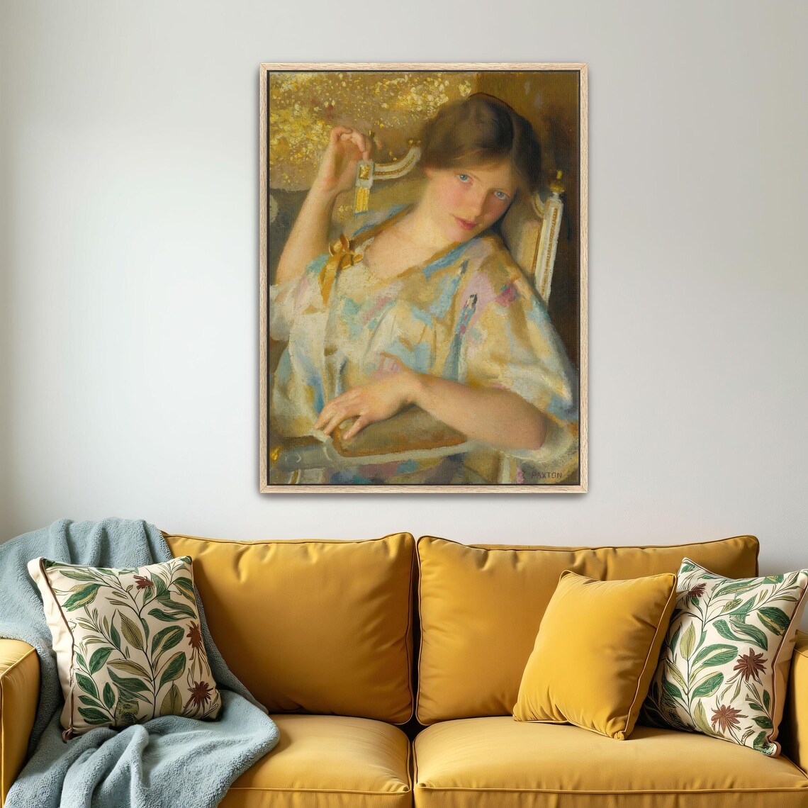 Young Woman Reclining In A Chair Holding A Golden Tassel Poster - Image 4