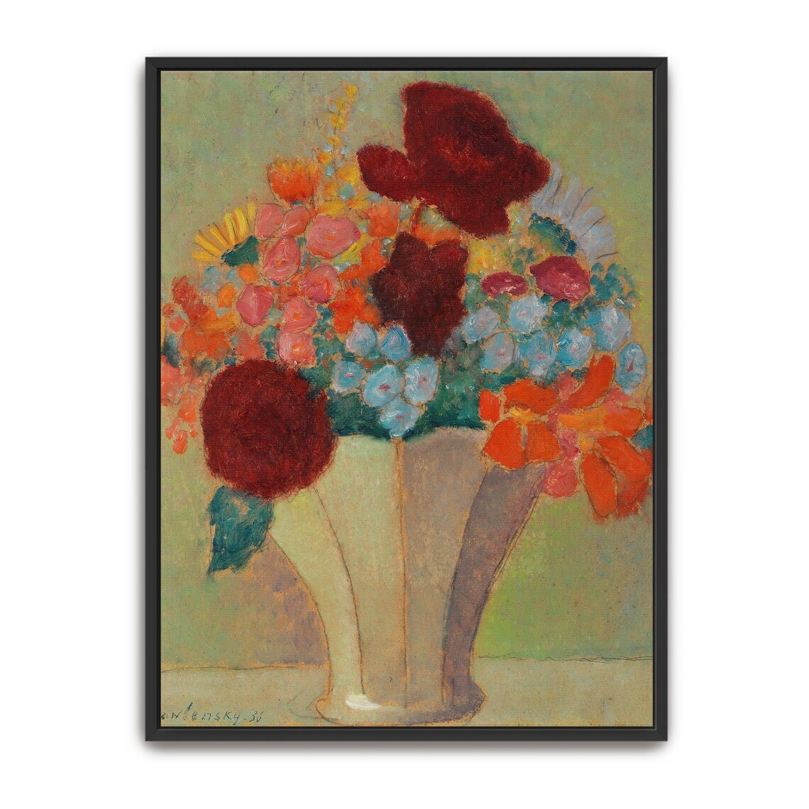 Jawlensky Vase of Colorful Flowers Expressionist Still Life Poster