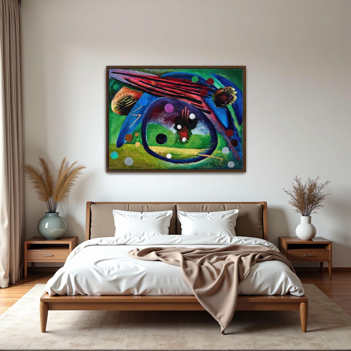 Colorful Abstract Painting With Circles And Lines Modern Poster - Image 5