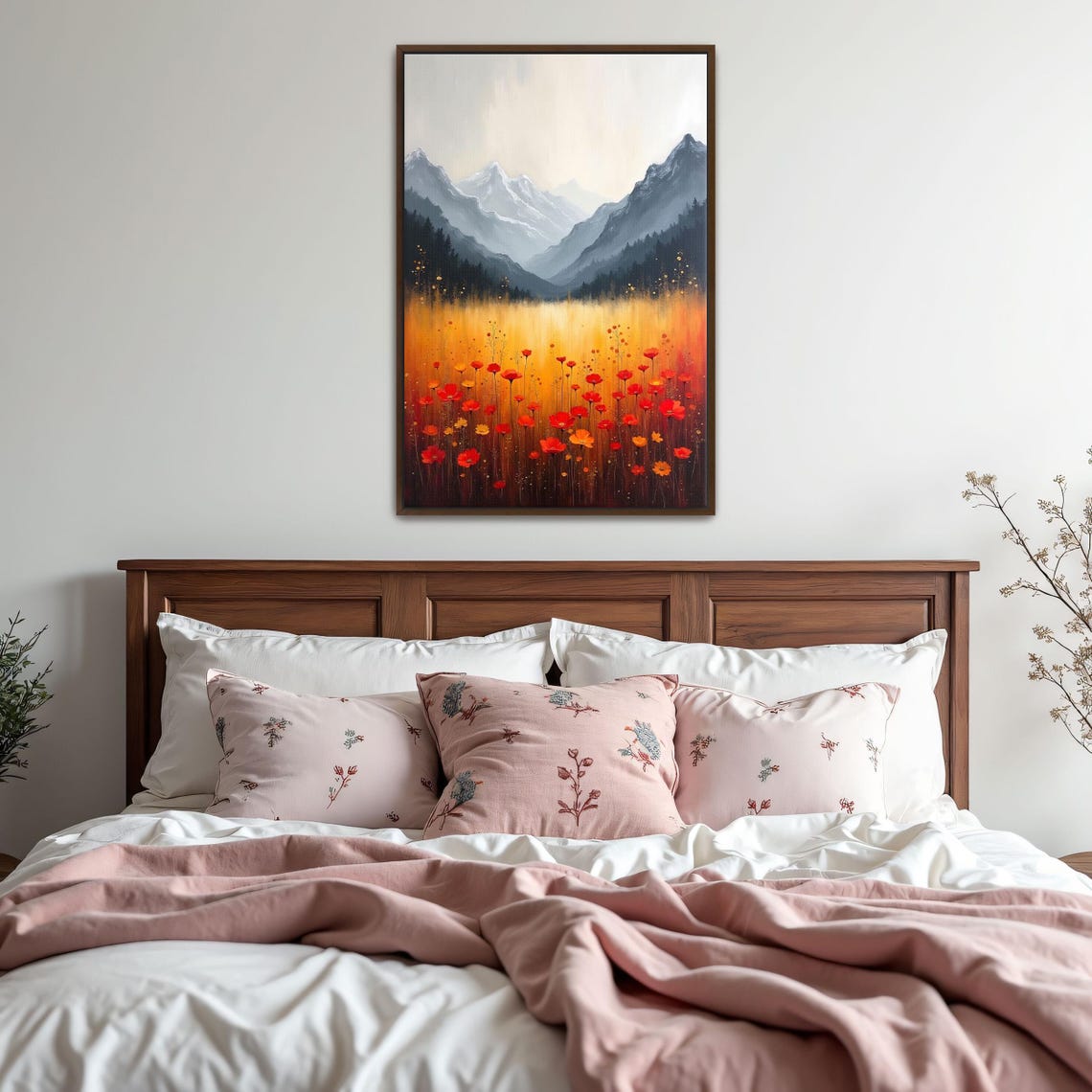 Mountain Meadow Wildflowers with Snowcapped Alpine Peaks Poster - Image 5