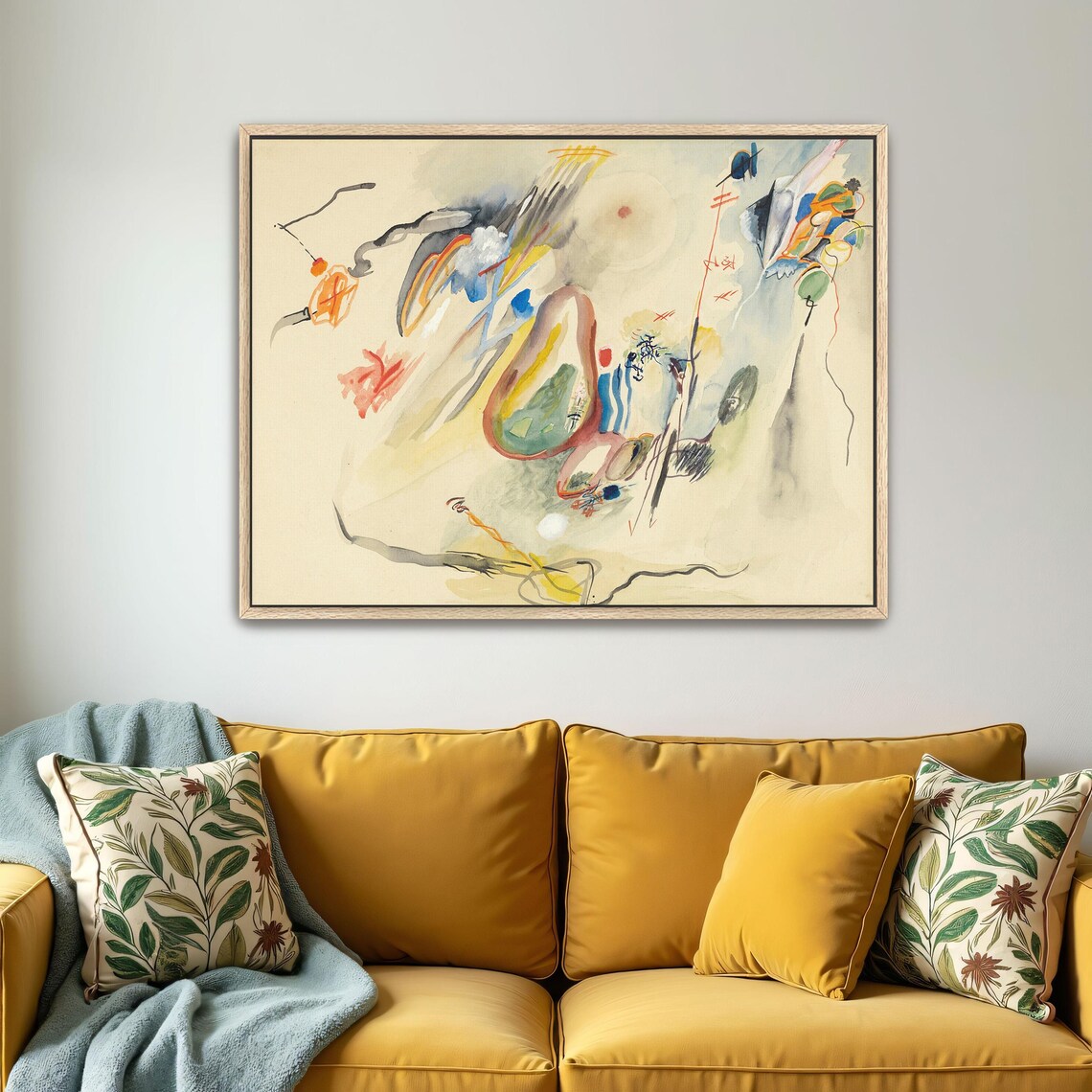 Light Abstract Watercolor With Floating Colorful Shapes Poster - Image 4