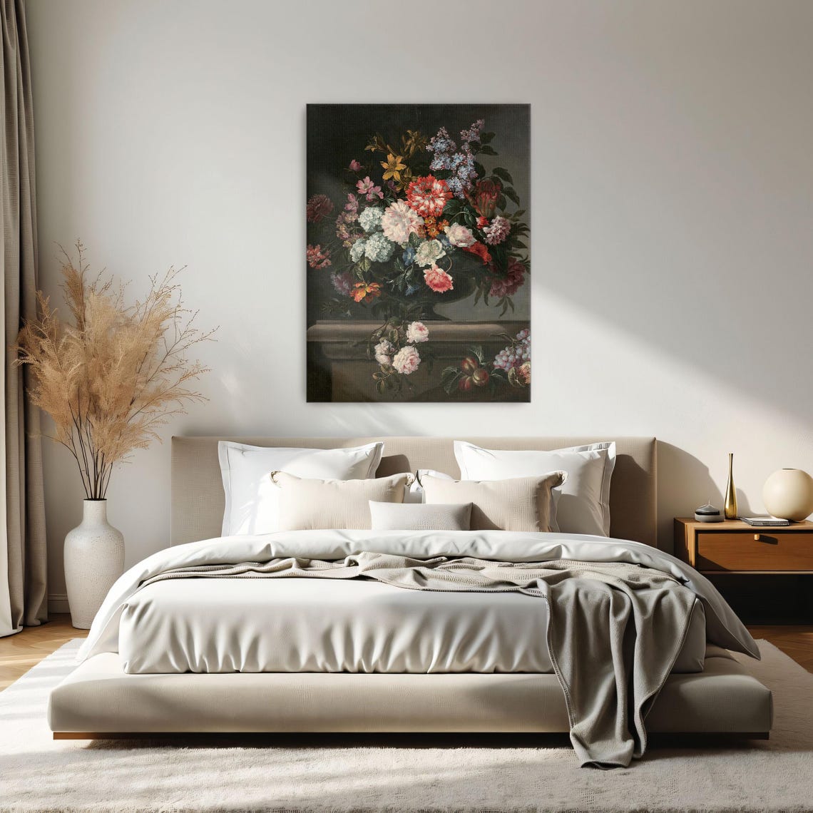 Vintage Floral Bouquet With Fruit Dutch Still Life Painting Poster - Image 2