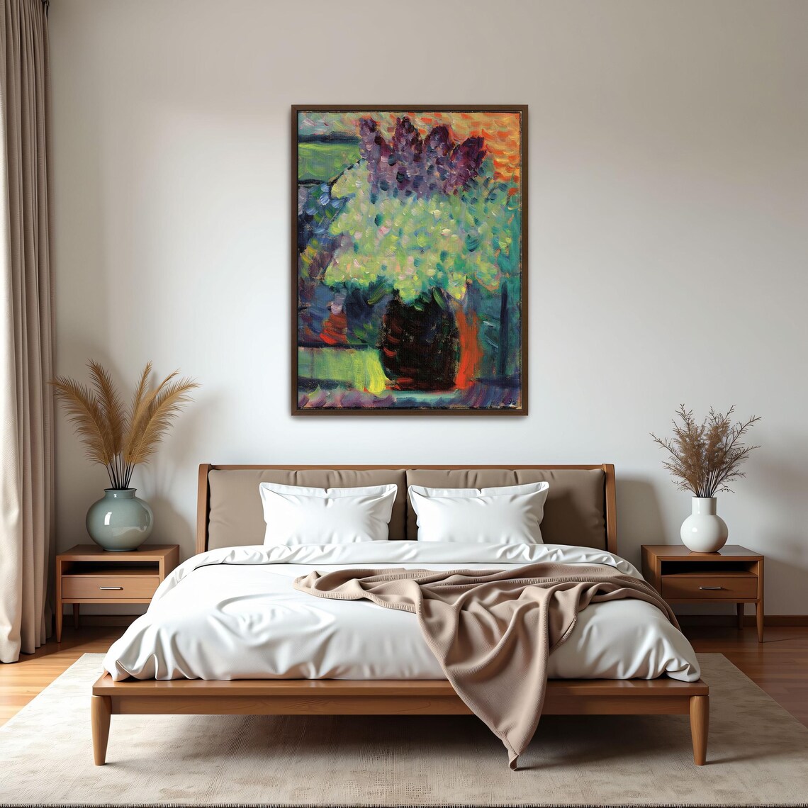 Vase of Purple and White Flowers Impressionist Still Life Poster - Image 5