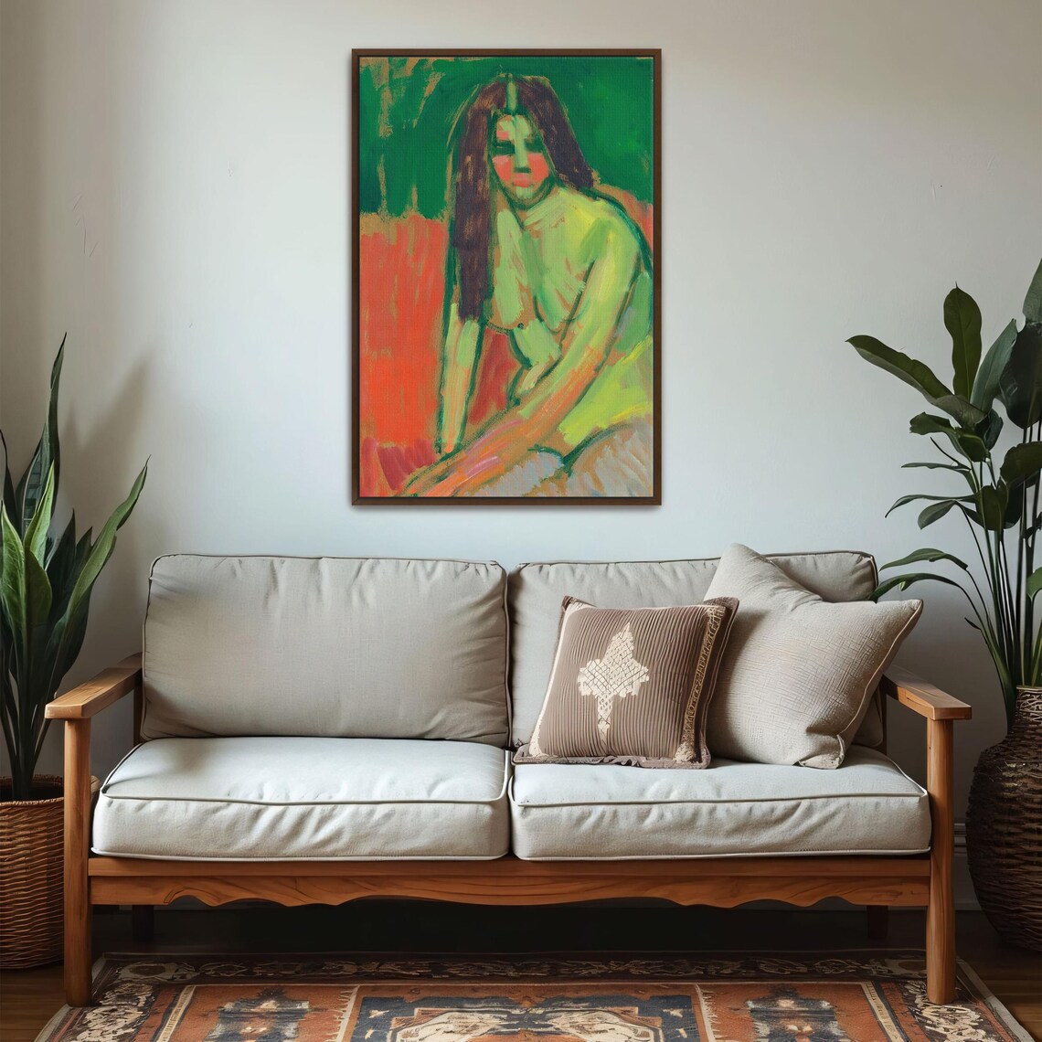 Expressionist Portrait Of Seated Woman With Dark Hair Poster - Image 5