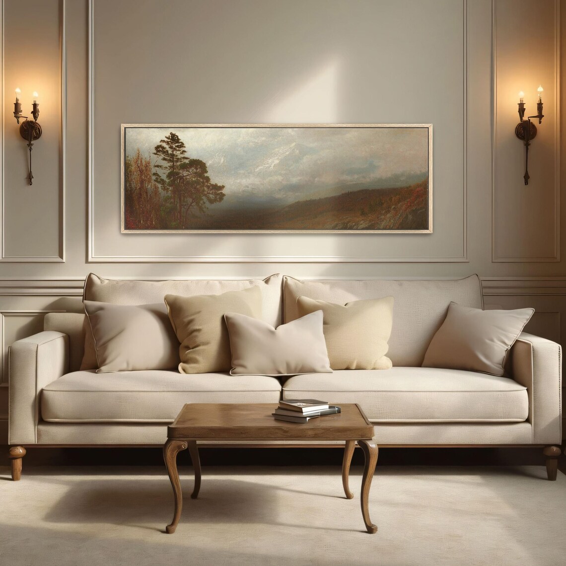 Snowcapped Mountain Rising Above a Misty Lake Valley View Poster - Image 2