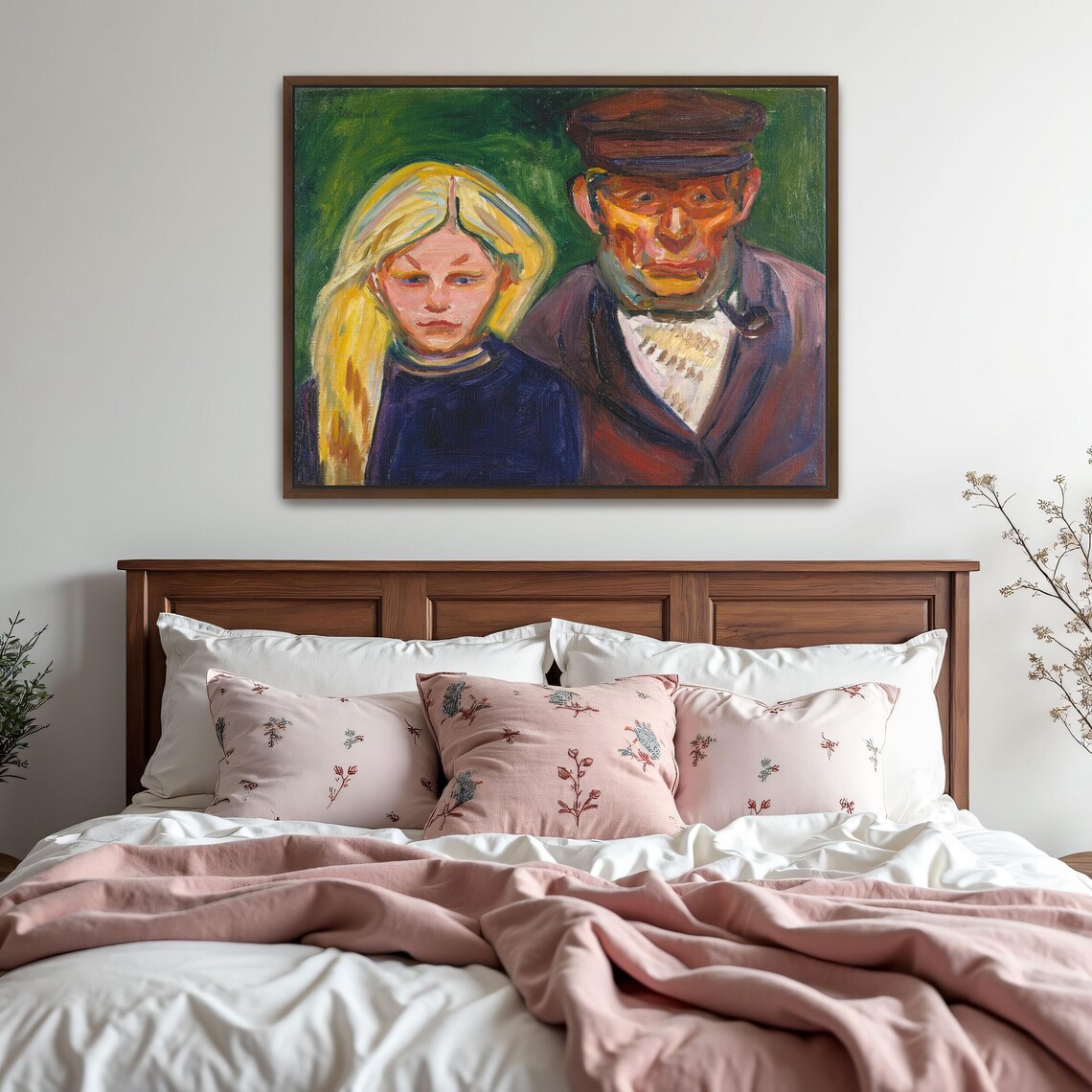 Expressionist Portrait Of Old Fisherman And Young Girl Poster - Image 5