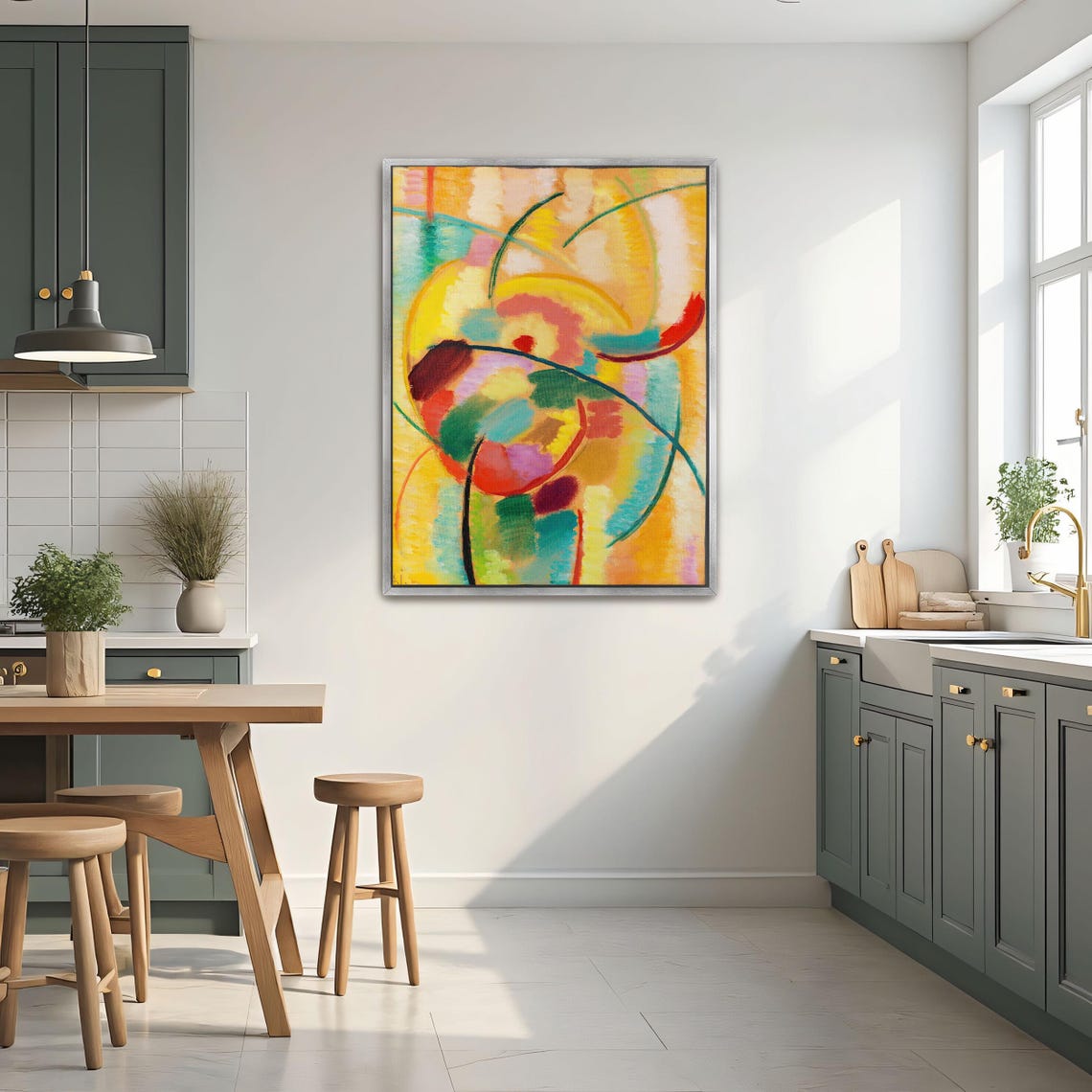 Swirling Warm Color Abstract Composition Orange Yellow Energy Poster - Image 2