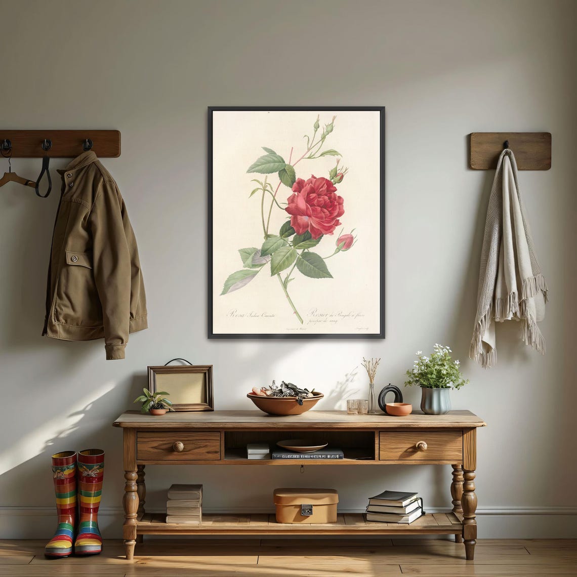Vintage Red Rose Botanical Illustration Classic Flower Study Poster - Image 4