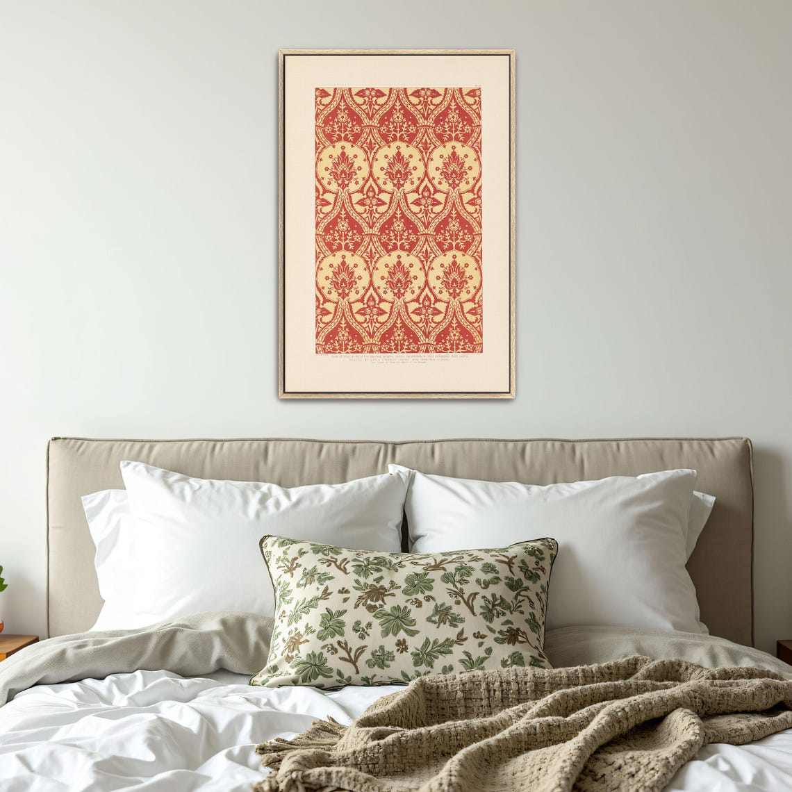 Red and Yellow Medallion Floral Pattern Vintage Ornamental Poster - Image 4