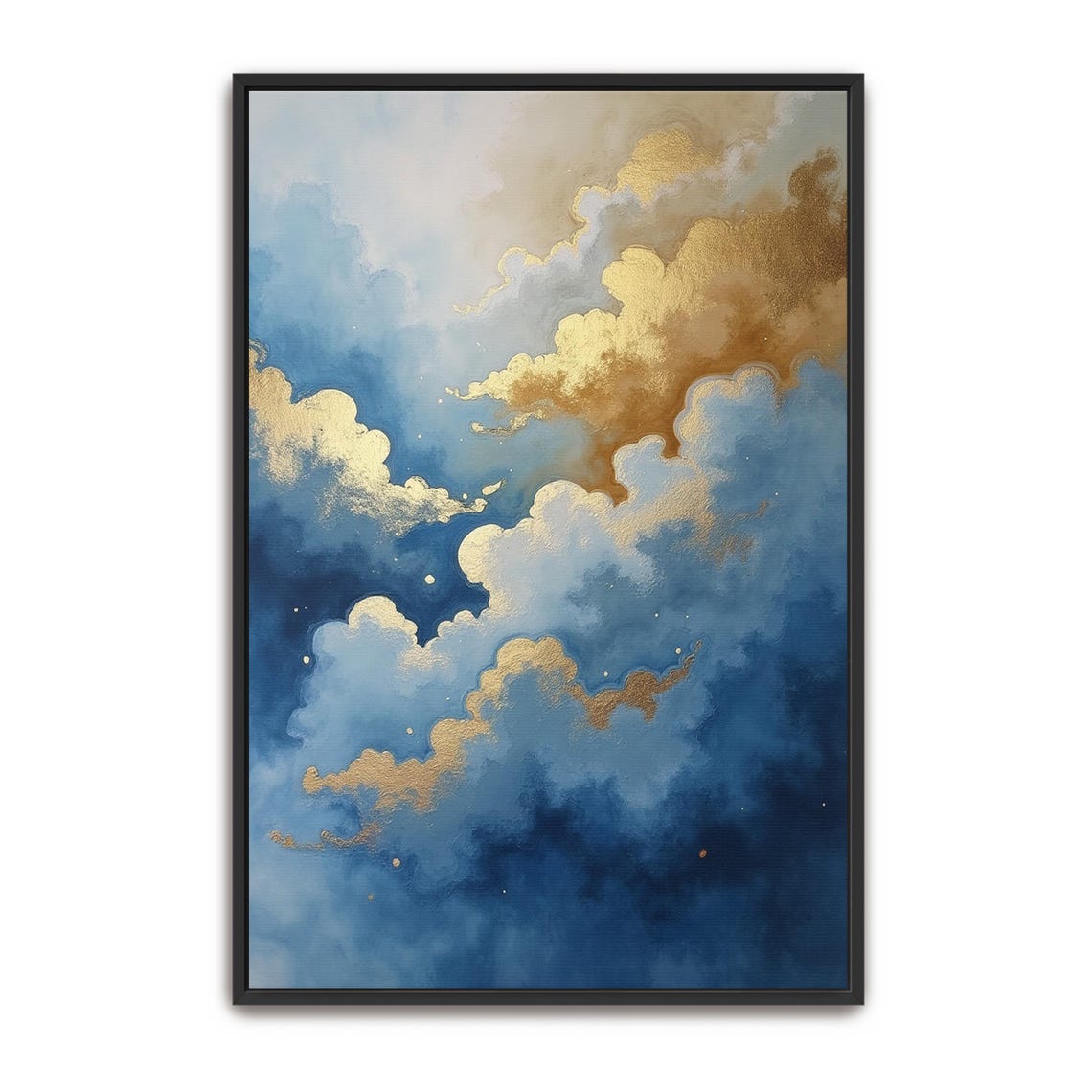 Billowing Blue And Gold Clouds In A Dreamy Sky Painting Poster