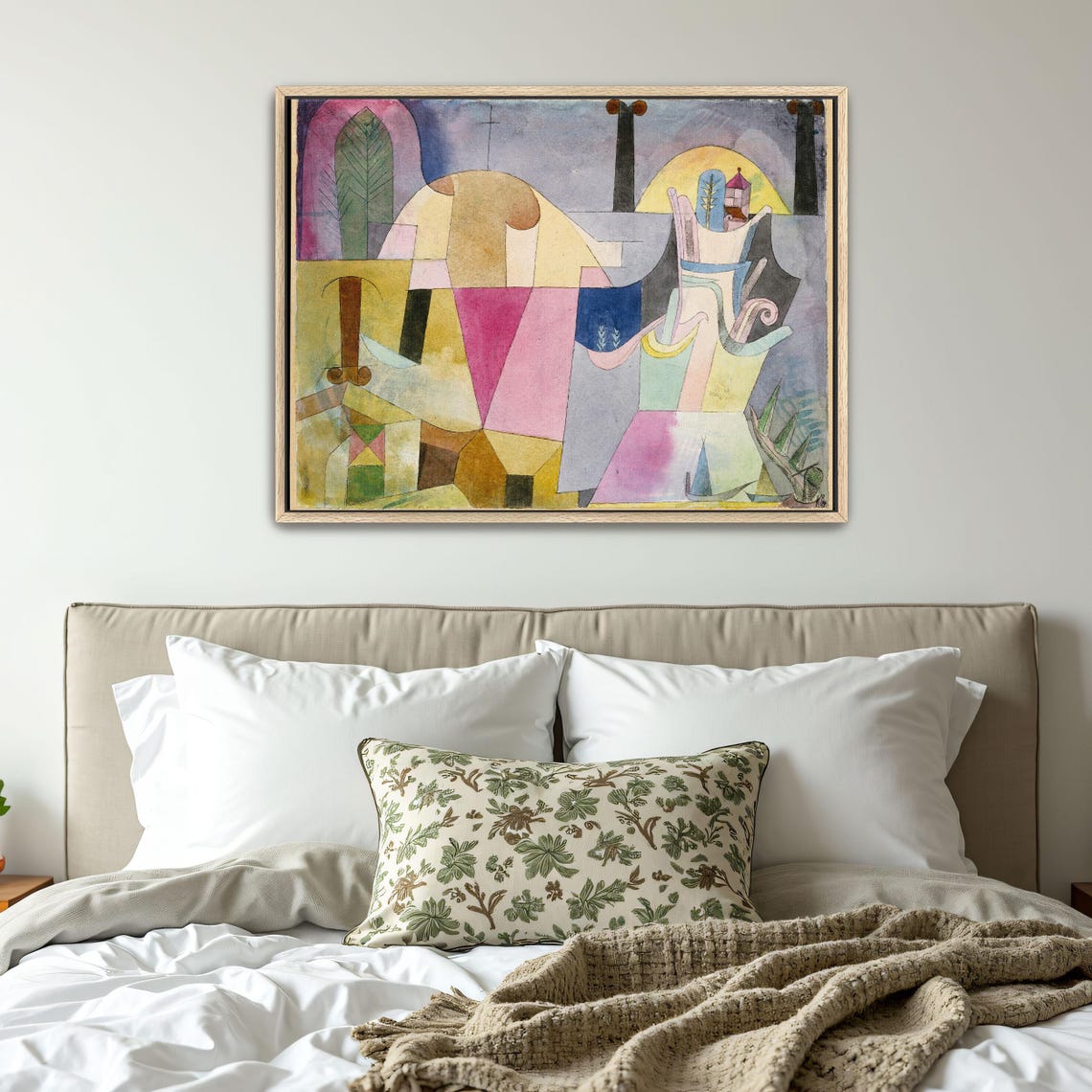 Paul Klee Framed Print Abstract Landscape With Black Columns Geometric Fine Art Print Blue And Pink Bedroom Decor Abstract Art - Image 4