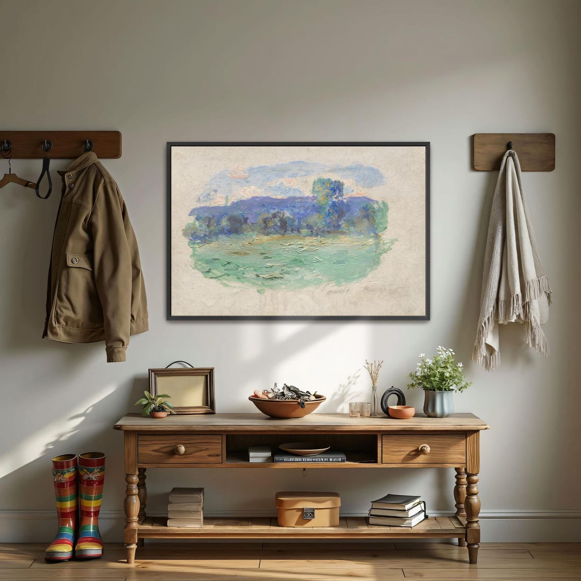 Claude Monet Impressionist Sketch Of Trees By The Water Poster - Image 3