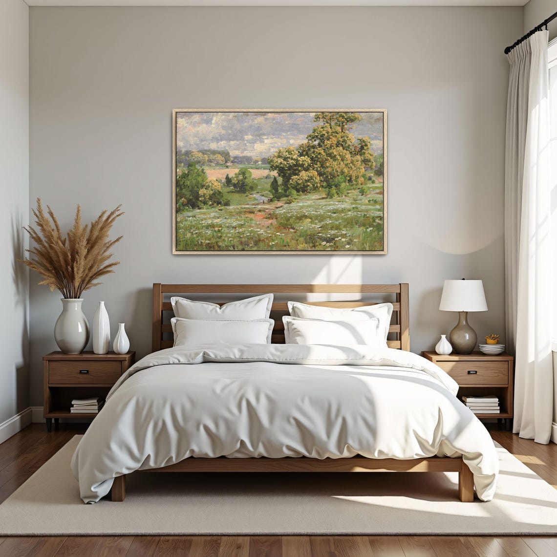Wildflower Meadow With A Stream And Rolling Trees Impressionist Poster - Image 4