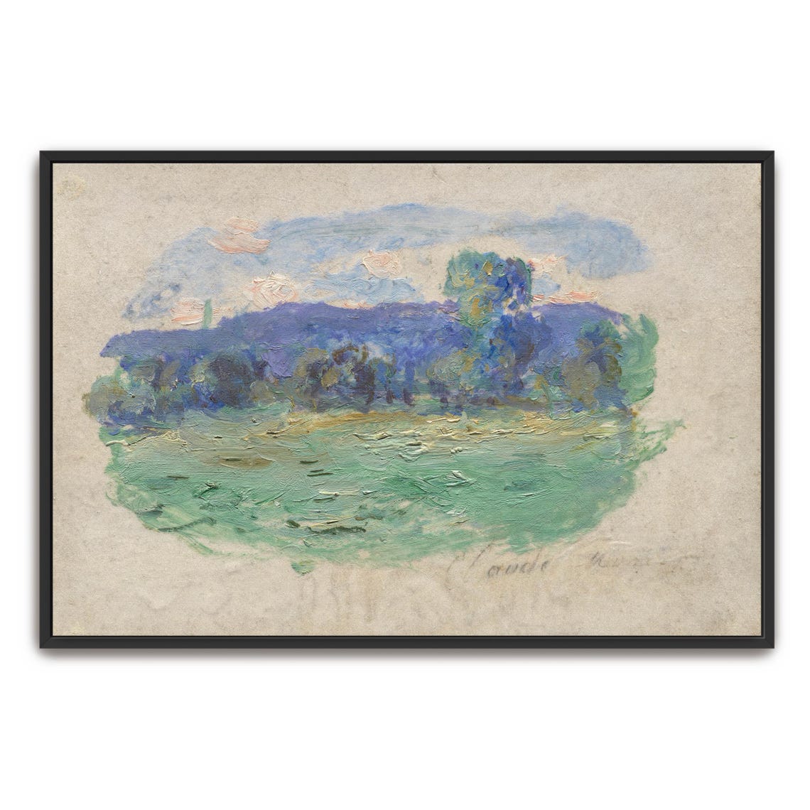 Claude Monet Impressionist Sketch Of Trees By The Water Poster