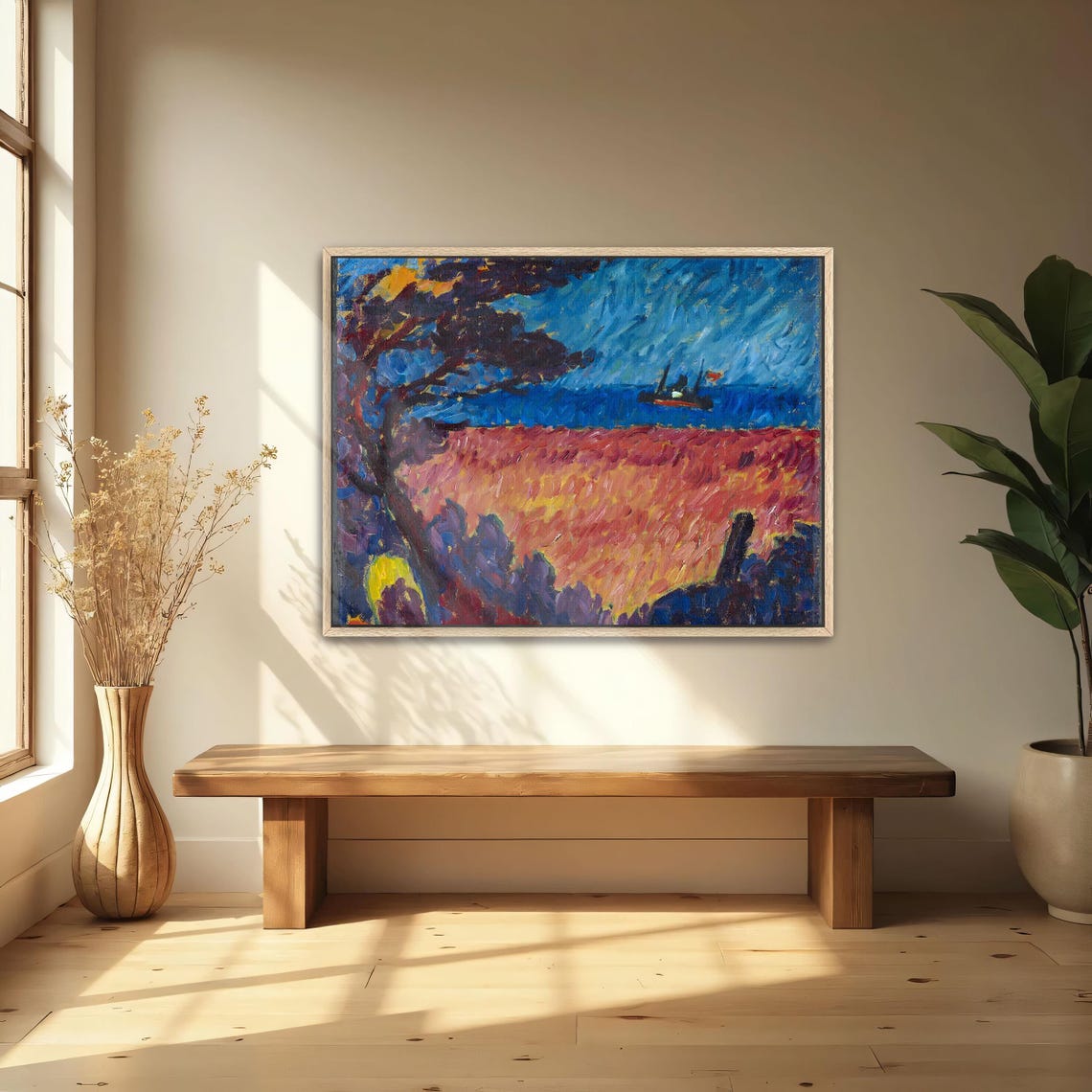 Expressionist Seascape With Dark Tree And Ship At Sea Poster - Image 4
