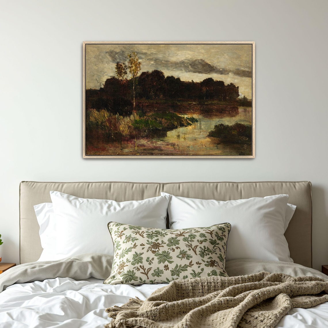 Misty Lake With Tall Trees and Reeds in Soft Golden Light Poster - Image 4