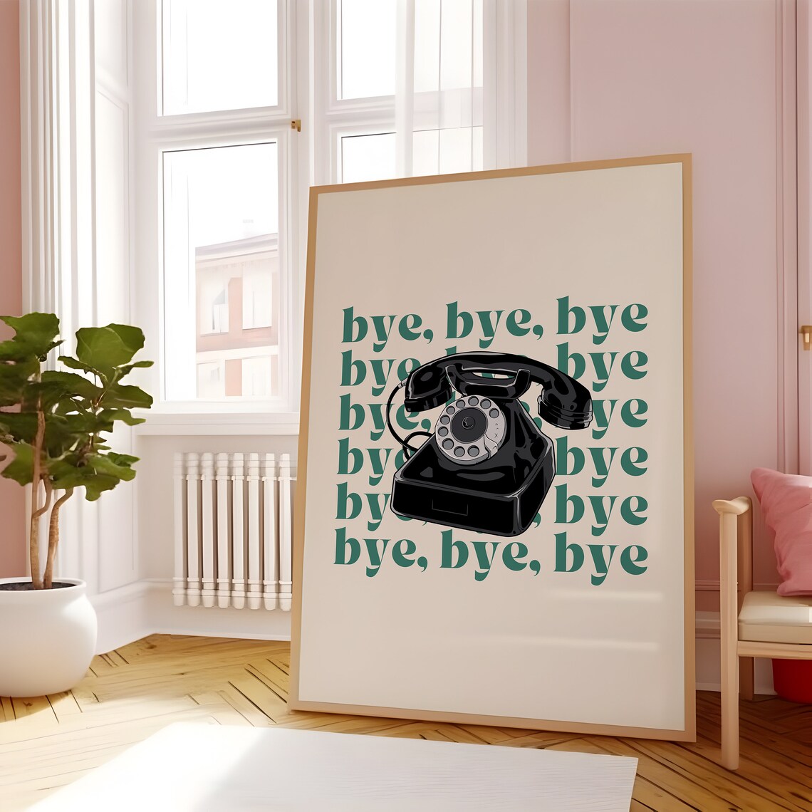 Irish Phone Call Goodbye Retro Vintage Art Print - Image 5