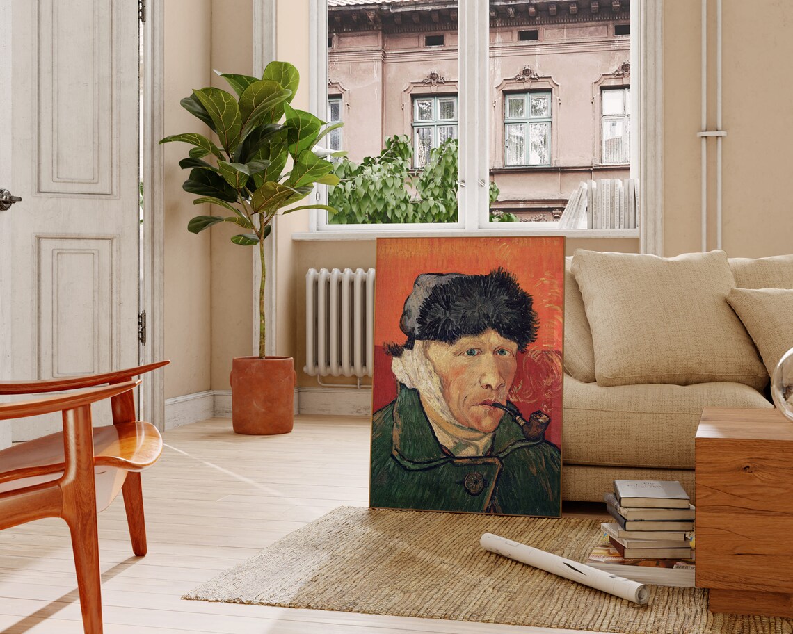 Vincent Van Gogh Self Portrait With Bandaged Ear, Vintage Art Print - Image 2
