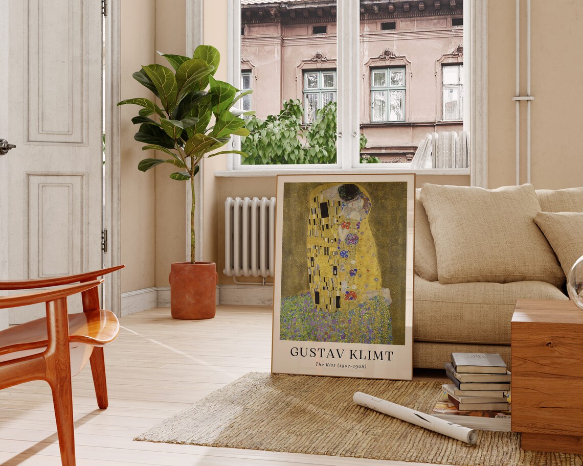 Gustav Klimt The Kiss Vintage Art Print - Image 2