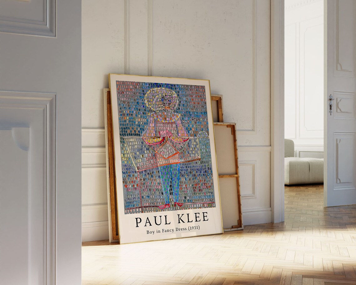 Paul Klee Boy in Fancy Dress 1931 Pointillist Mosaic Portrait Poster