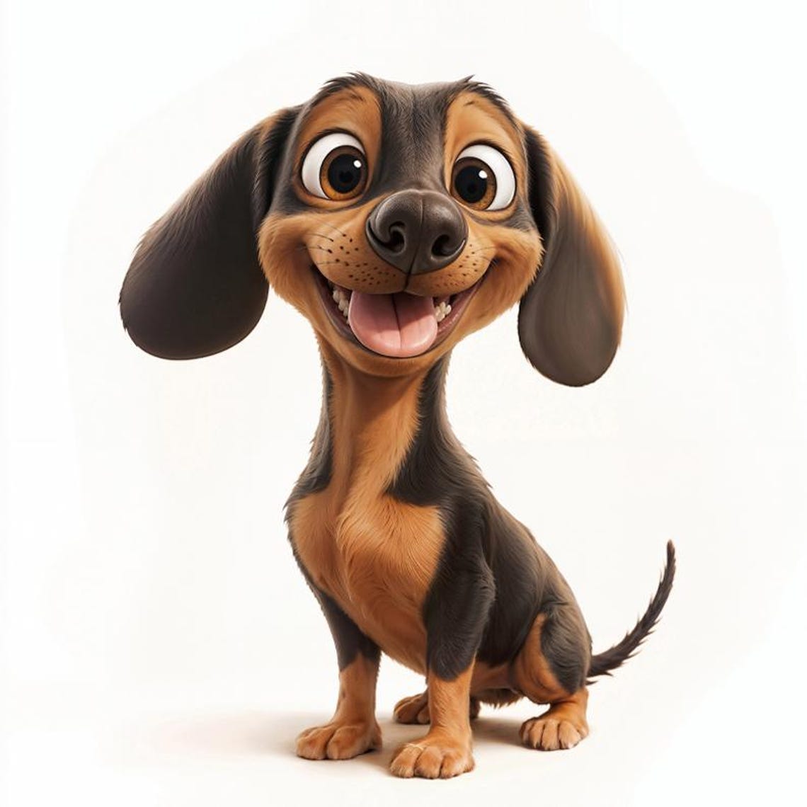 Smiling Dachshund Puppy with Long Floppy Ears Nursery Poster
