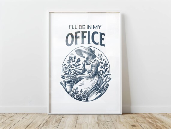 Gardening Print Funny Retro Poster Office Decor Gift For Gardeners Plant Lovers Vintage Wall Garden Art