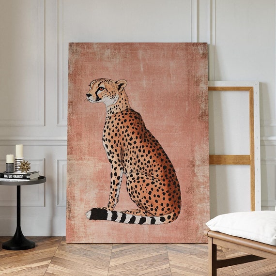 Elegant Cheetah Wall Art For Modern Home Dcor Bold Animal Artwork With Textured Background