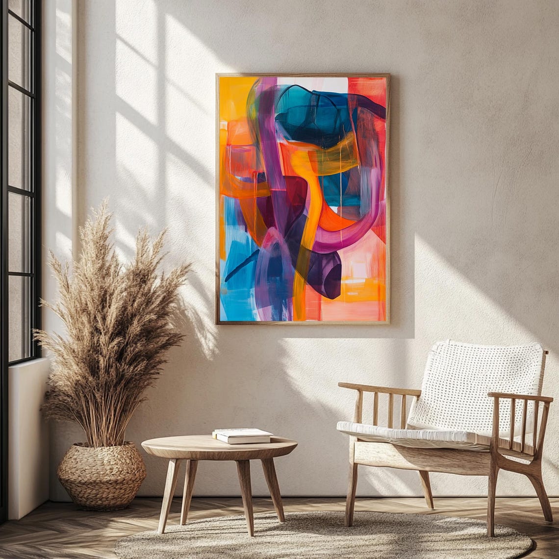 Vibrant Abstract Painting Unique Wall Decor House Gifts Large Colorful Vibrant Wall Art Print Bold Bright Abstract Modern Painting - Image 2