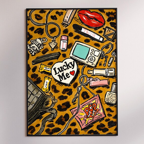 Leopard Print Wall Art Cheetah Poster Retro Maximalist Decor Fashion Girl Preppy Room Y2k Funky Animal