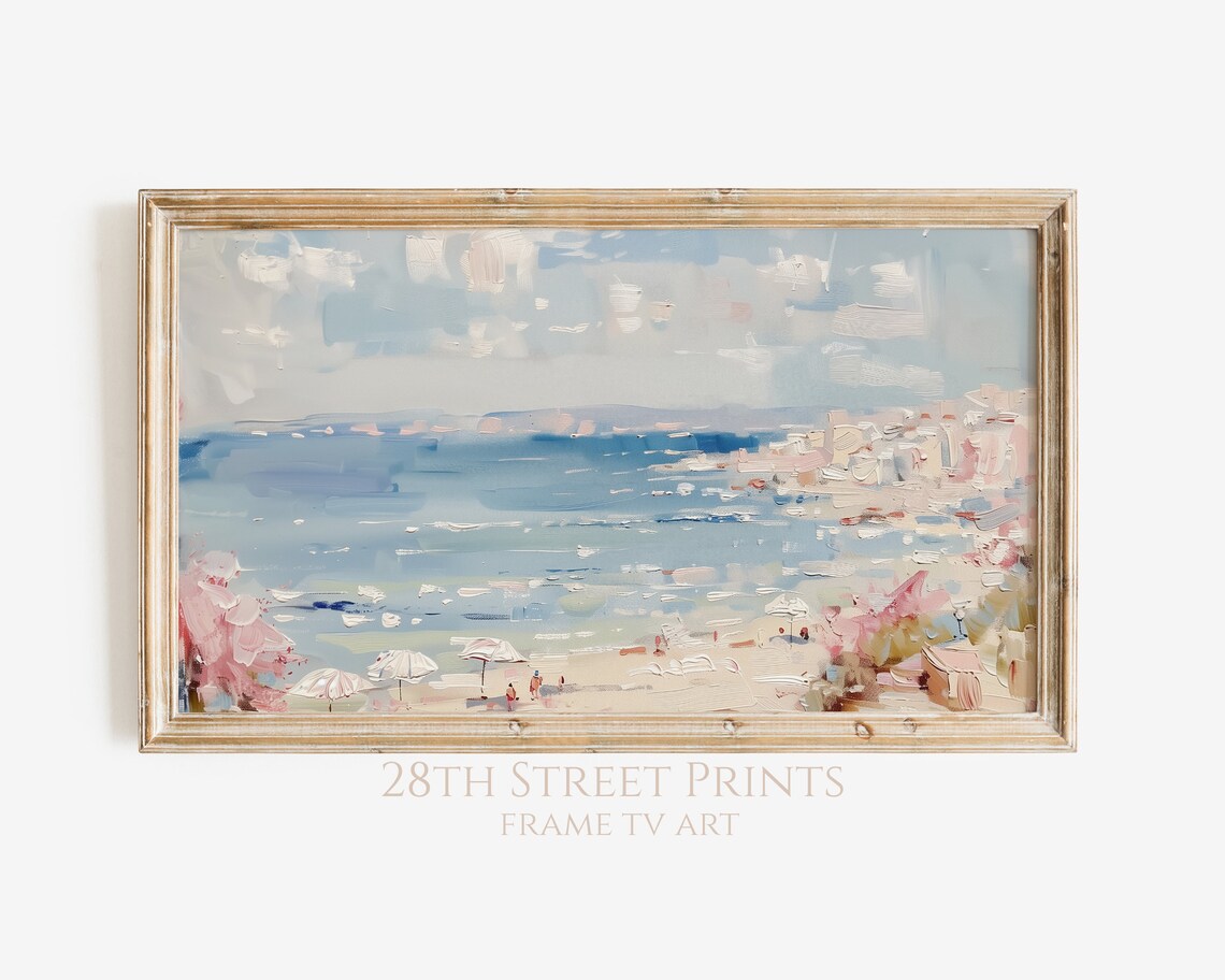 Coastal Beach Landscape Travel Poster, Ocean Abstract