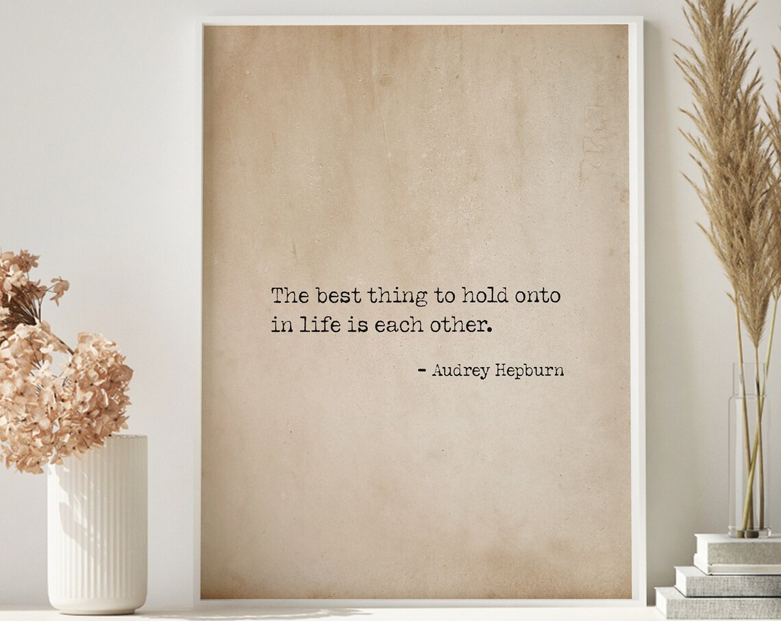 Audrey Hepburn Quote Wall Decor, Retro Home Print