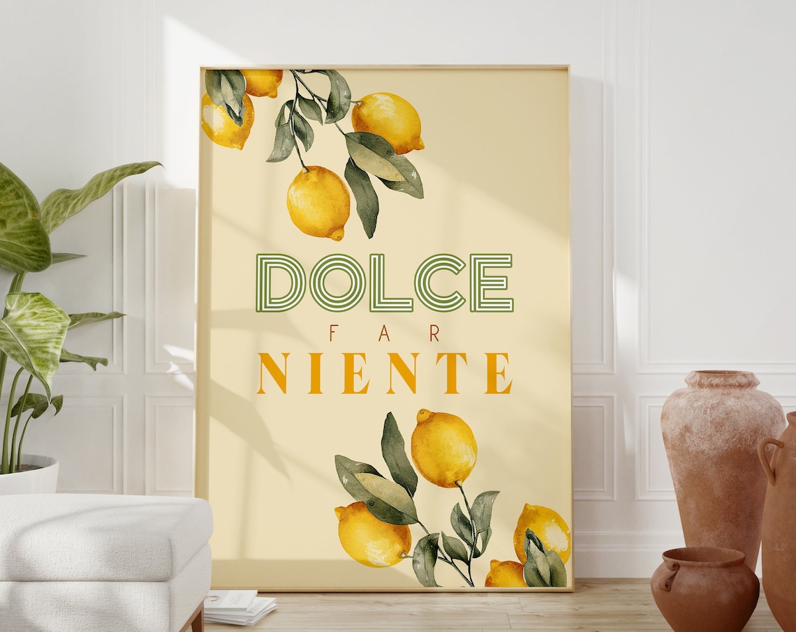 Dolce Far Niente Lemons Italian Travel Poster