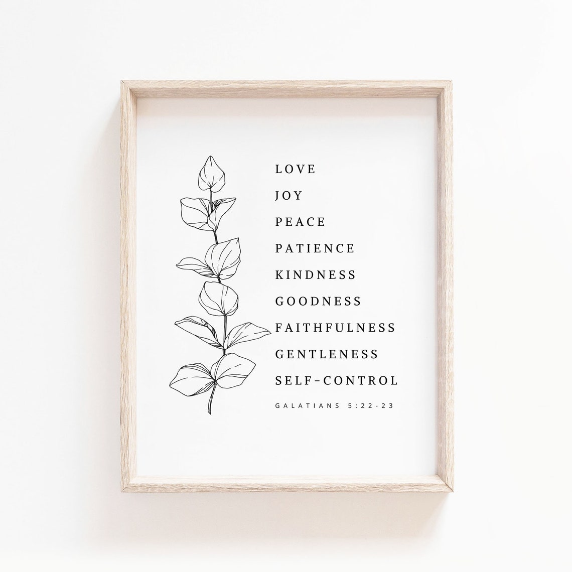 Fruit Of The Spirit Scripture Botanical Wall Print
