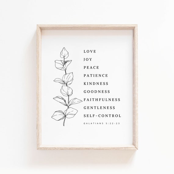 Fruit Of The Spirit Scripture Botanical Wall Print