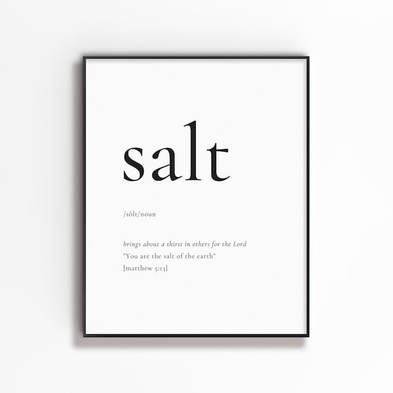 Salt Dictionary Definition Matthew 5:13 Minimalist Scripture Poster