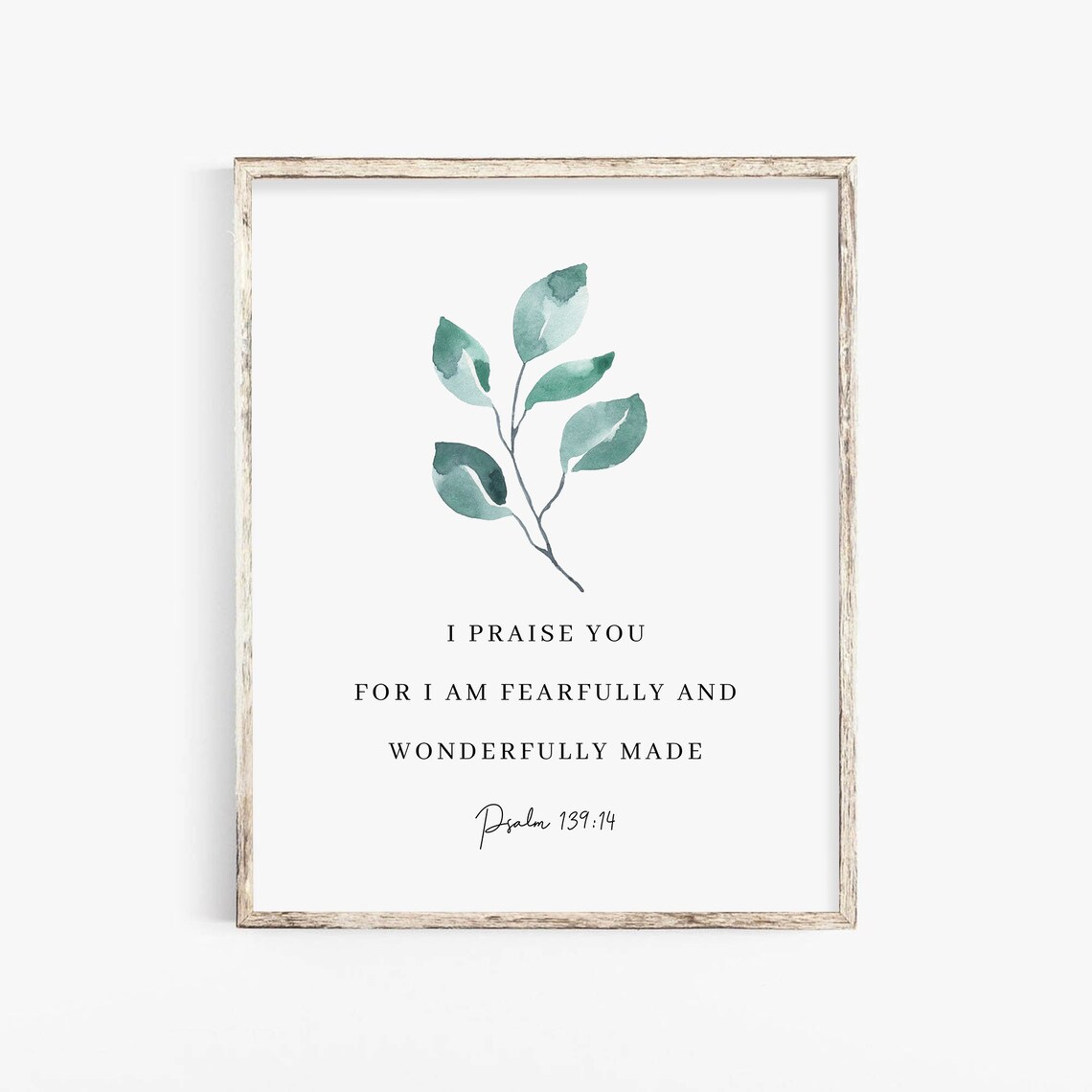Psalm 139:14, Botanical Watercolor Scripture Art - Image 2