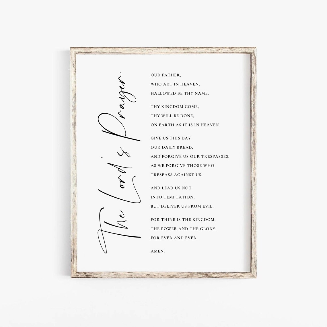 The Lord's Prayer Scripture Sign, Farmhouse Art Print