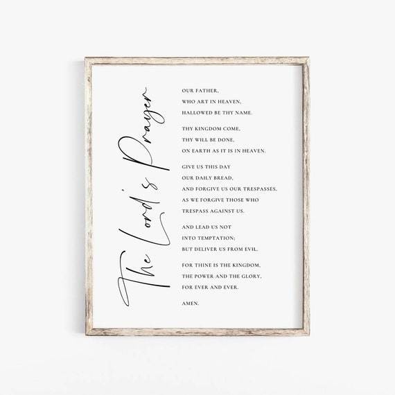 The Lord's Prayer Scripture Sign, Farmhouse Art Print