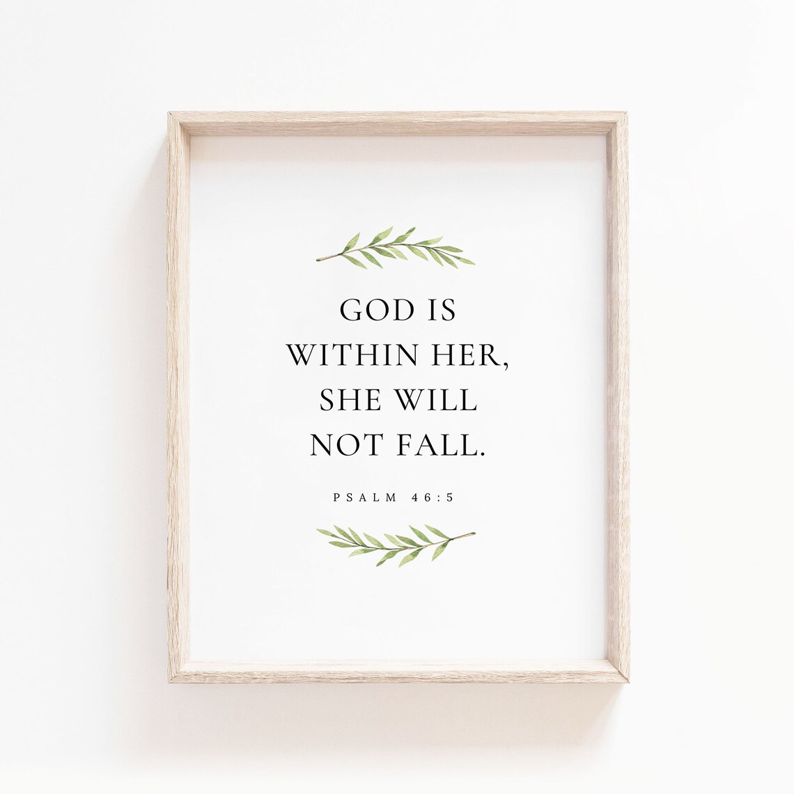 Psalm 46:5 Bible Verse Botanical Scripture Print