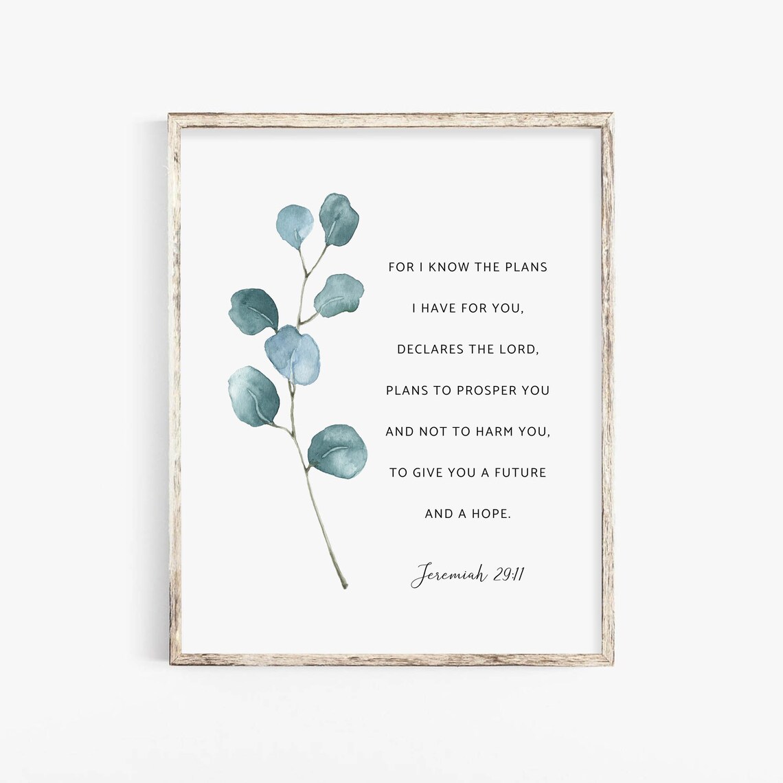 Jeremiah 29:11 Plans to Prosper You Side Eucalyptus Scripture Poster - Image 2