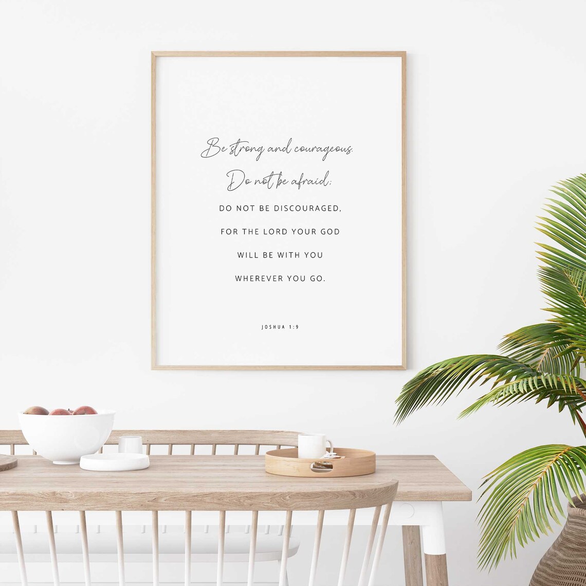 Joshua 1:9 Minimal Christian Scripture Wall Art Print - Image 2