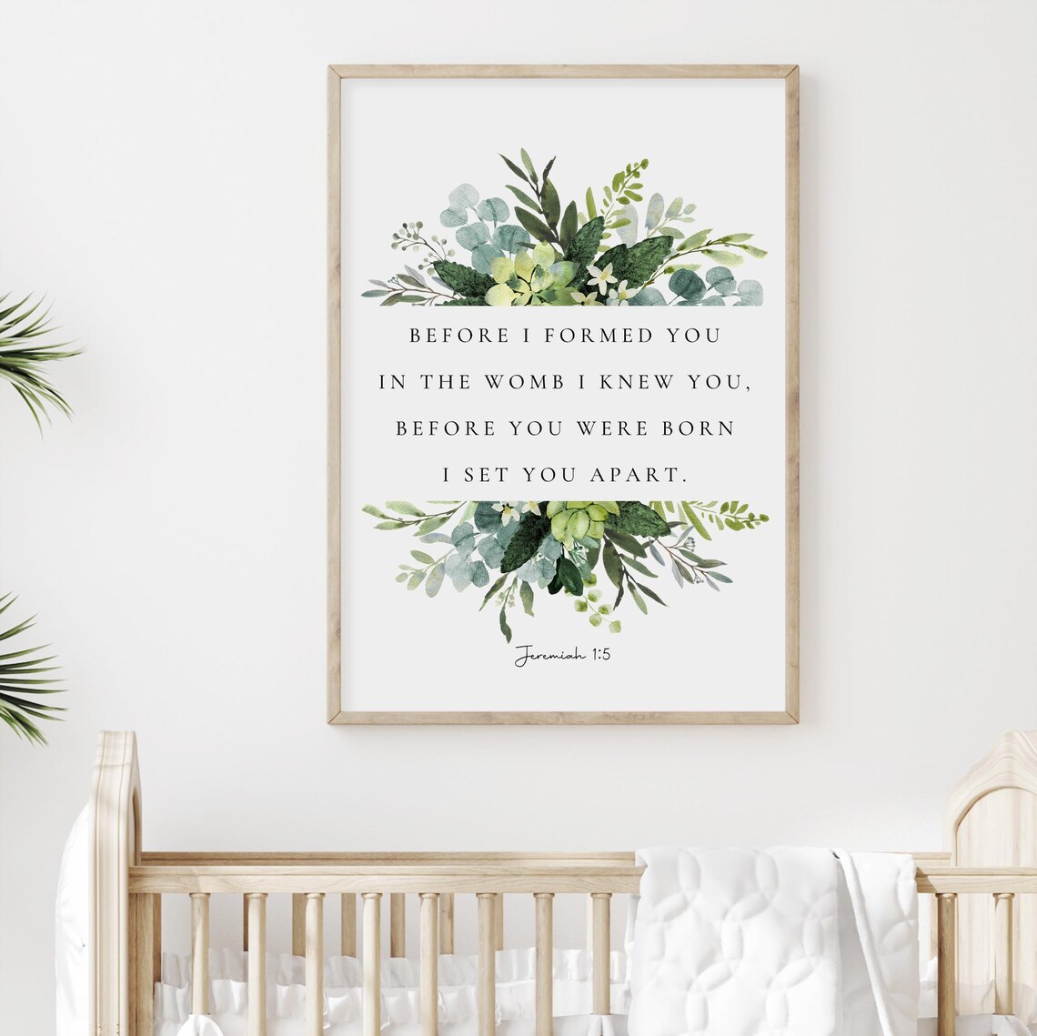 Jeremiah 1 5 Before I Formed You Watercolor Greenery Scripture Poster - Image 2