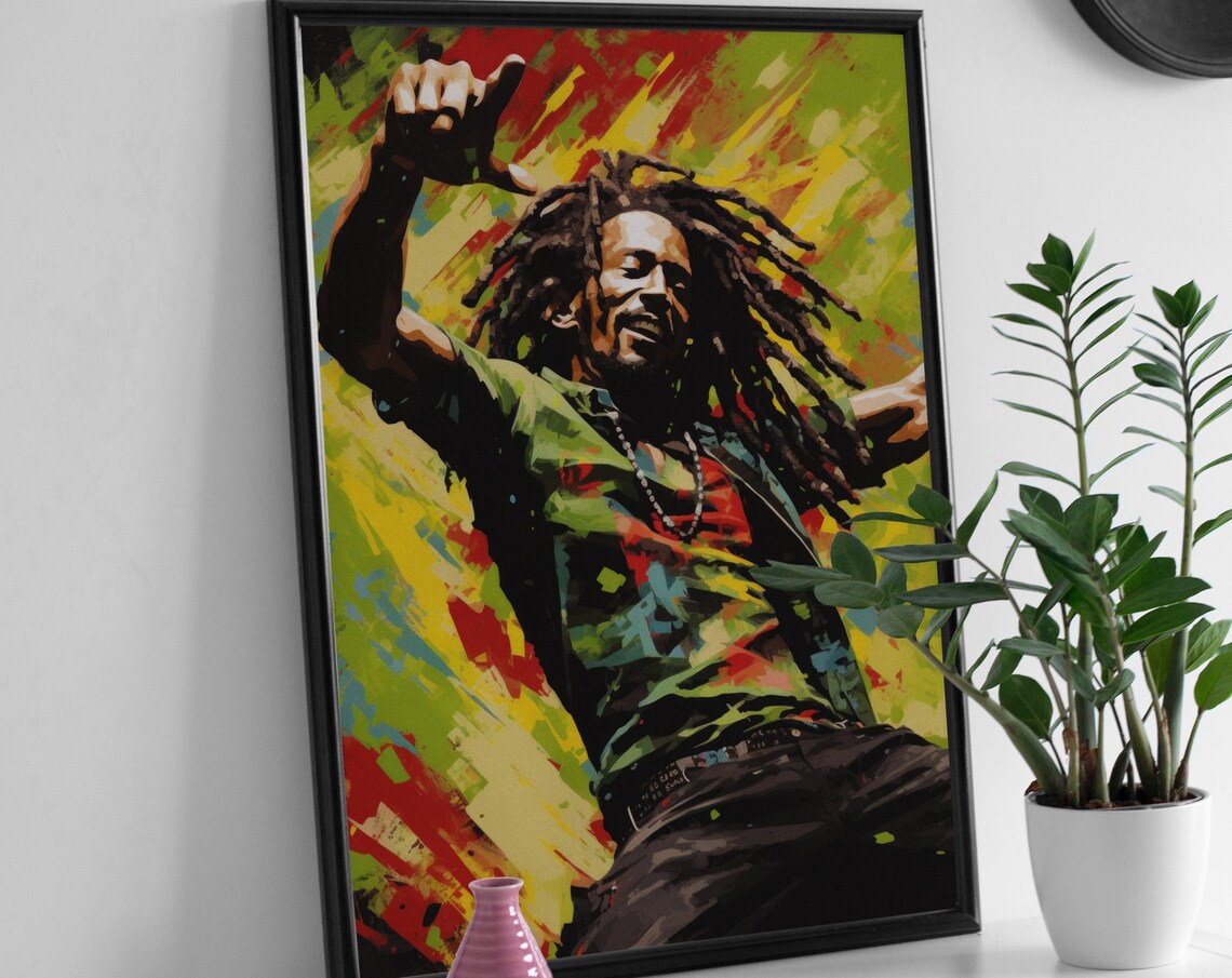 Rastafari Pop Art Portrait, Caribbean Reggae Wall Art - Image 2