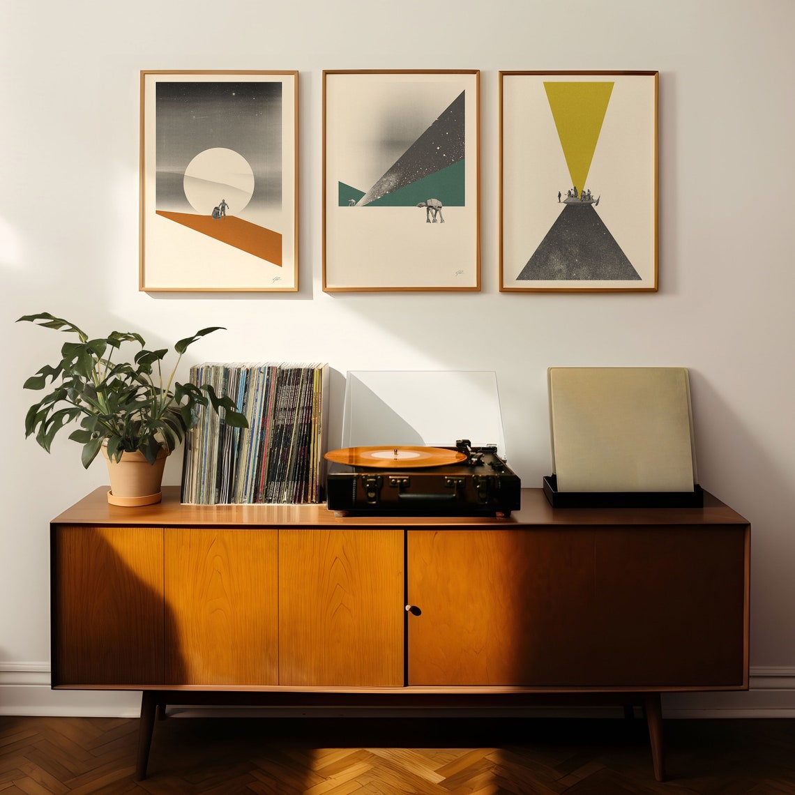 Star Wars Inspired AT AT Walker Minimalist Geometric Space Art Poster - Image 3