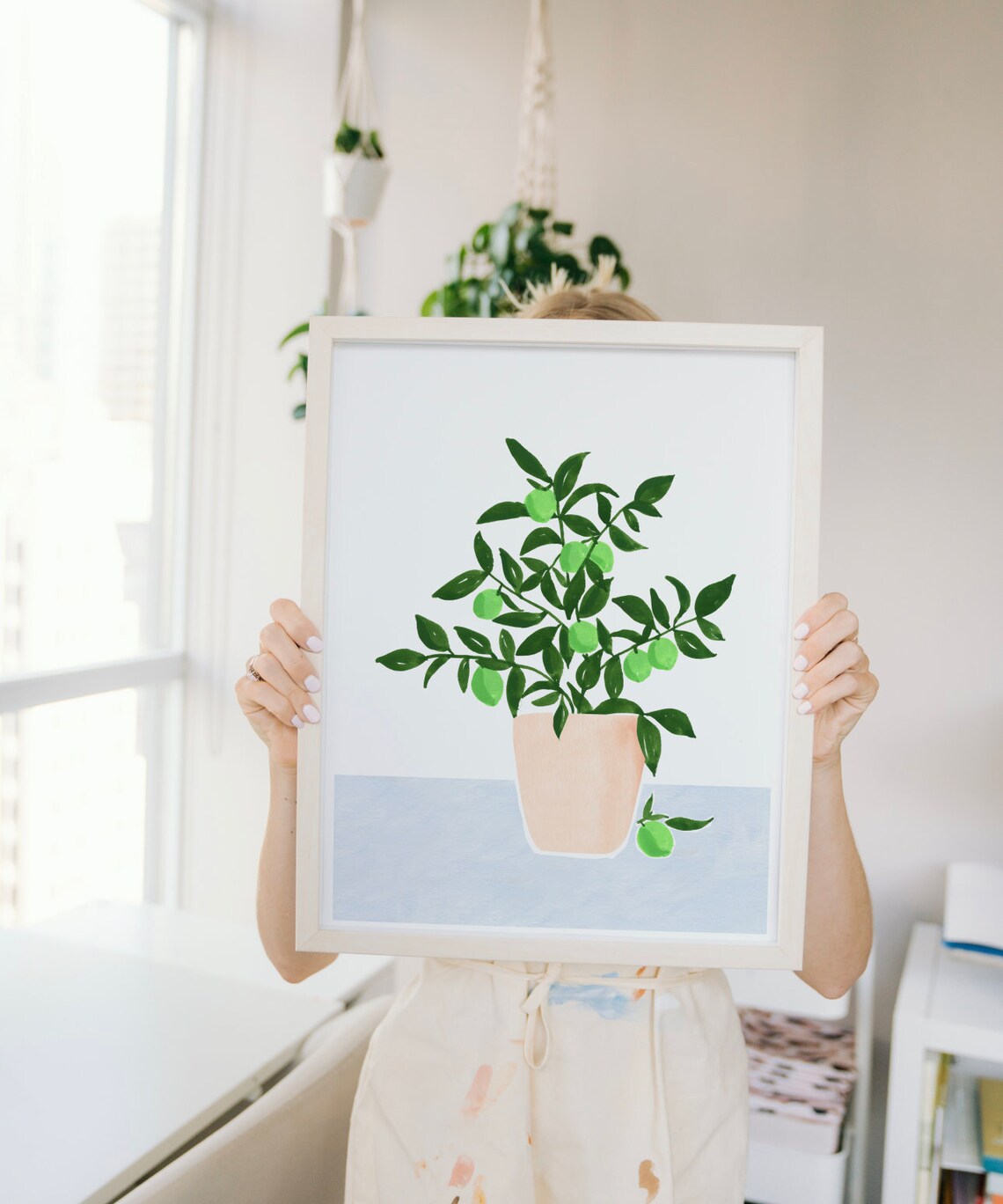 Lime Tree In A Vase Watercolor Botanical Print - Image 4
